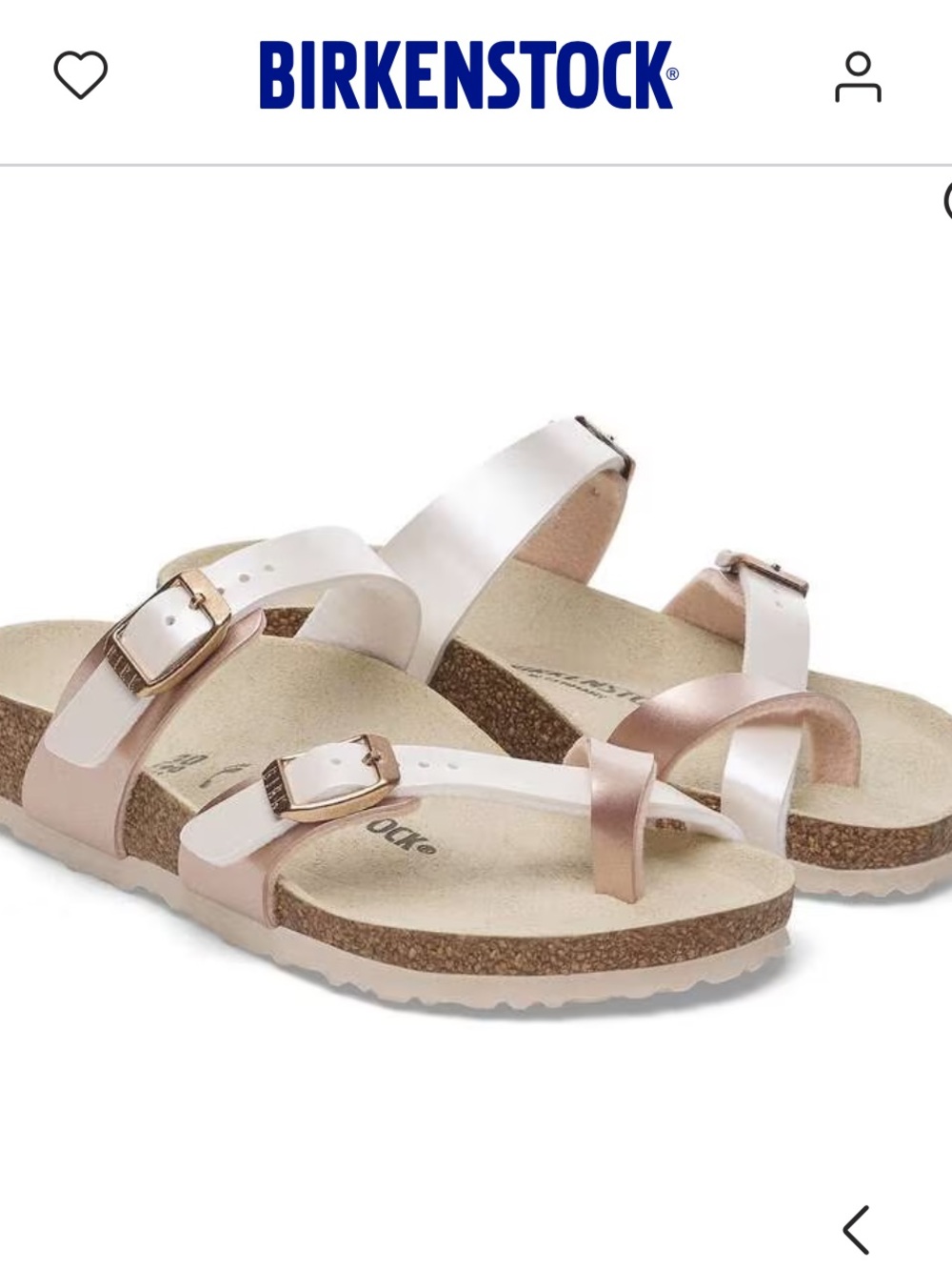 Birkenstock Kids Metallic Pearl and Copper Buckle Sandals